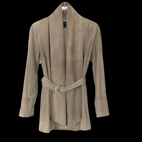 St. John Tan Suede Belted Jacket - Picture 2 of 5